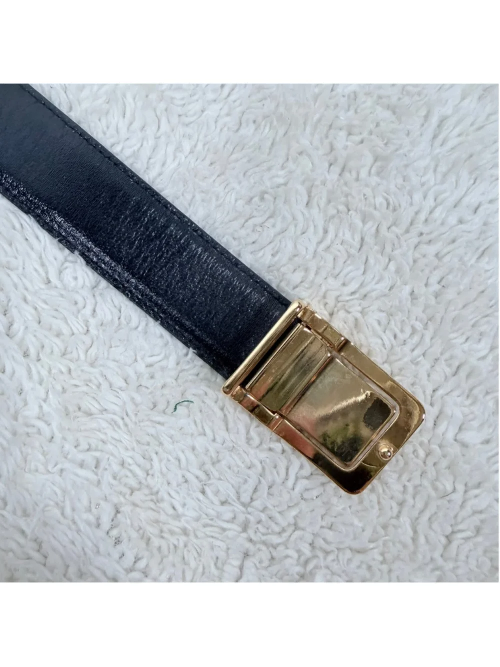Vintage Sporrong Swedish Crown Belt Gold Tone Black Enamel Dress Mens Size 38-40